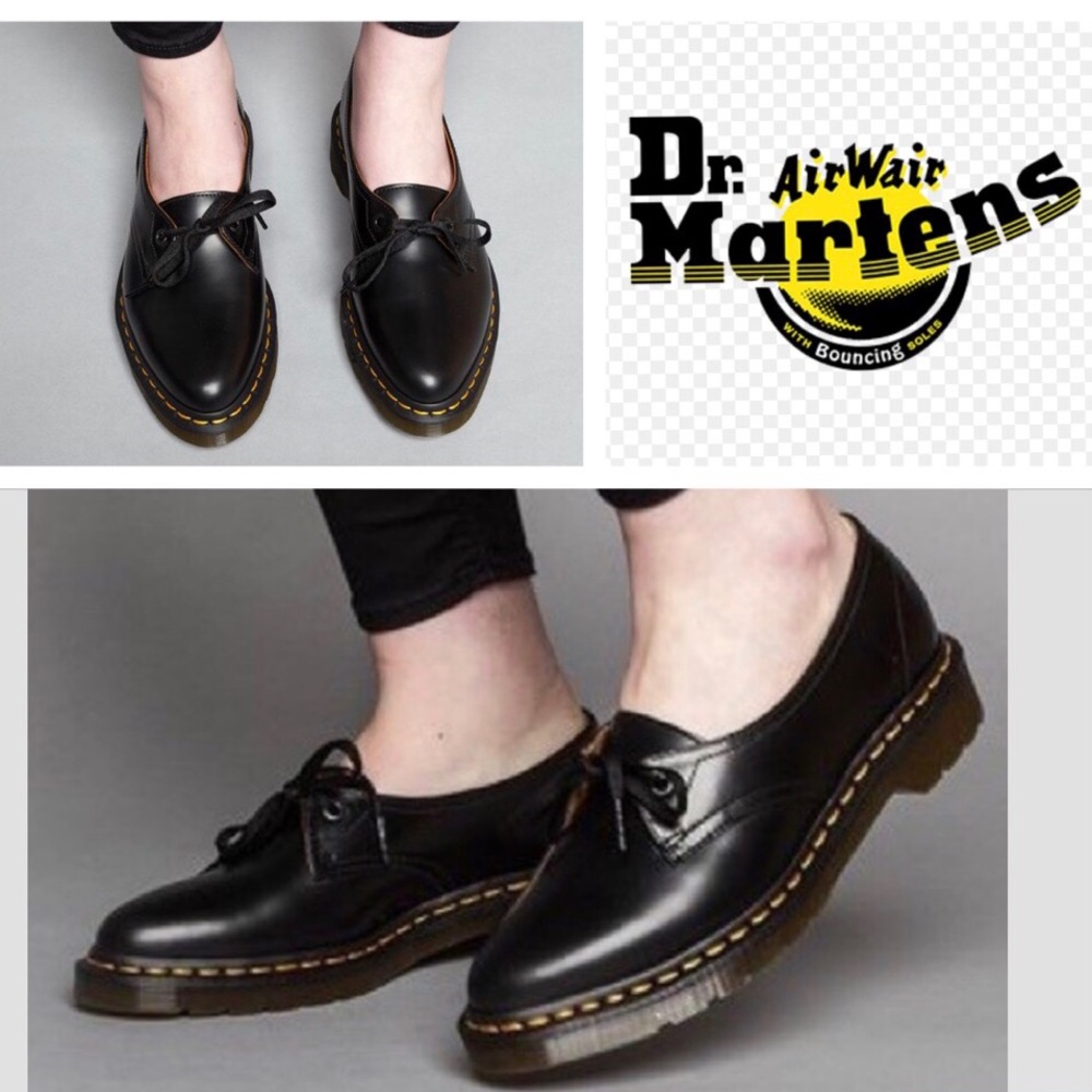 Dr. Martens Black Polished Pointed Toe Shoes